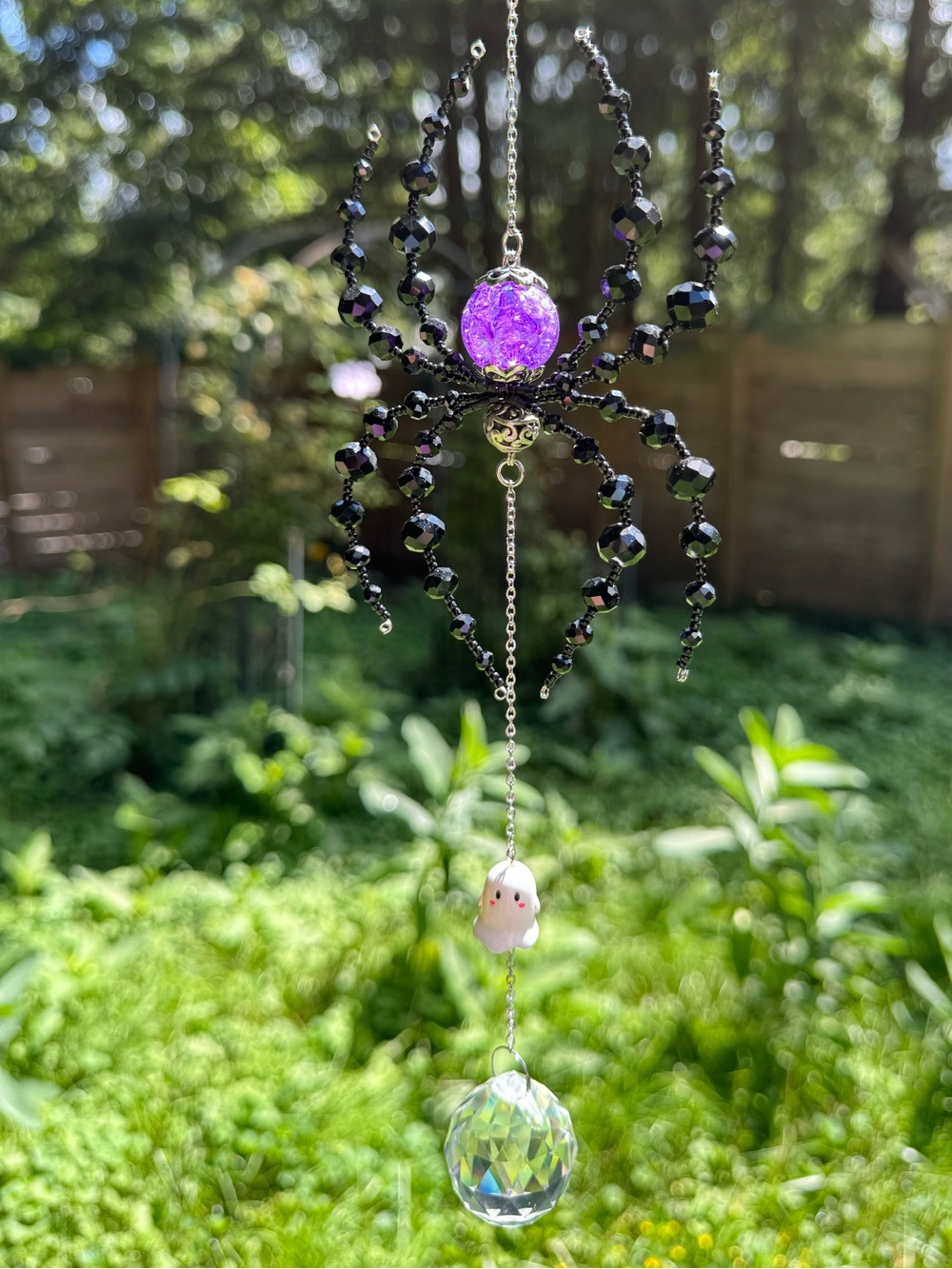 👻 Beaded Spider 🕷️ Suncatcher Halloween 🎃 Decor Rainbow Maker